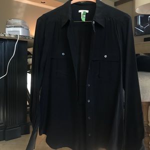 J. crew silk black blouse